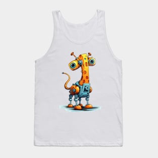 Cartoon giraffe robots. T-Shirt, Sticker. Tank Top